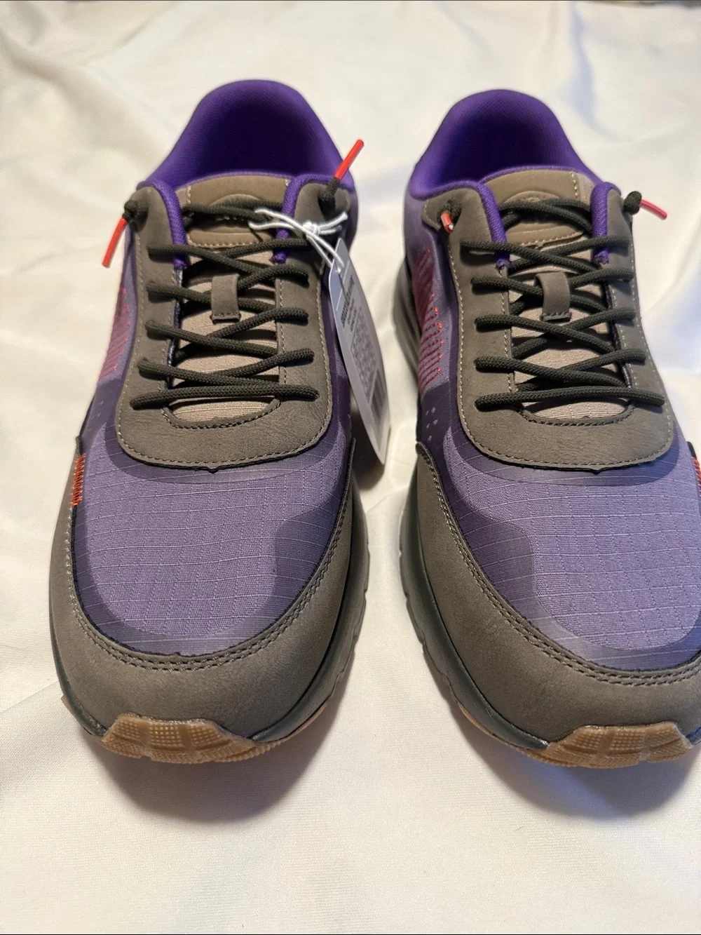 Hey Dude Men's Sirocco Alta Hype Purple & Gray Sneakers with Orange Accents